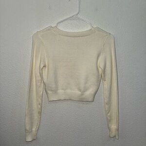 Cream Long Sleeve Knit Sweater